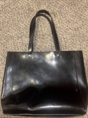 Givenchy Glossy Black Leather Shoulder Tote